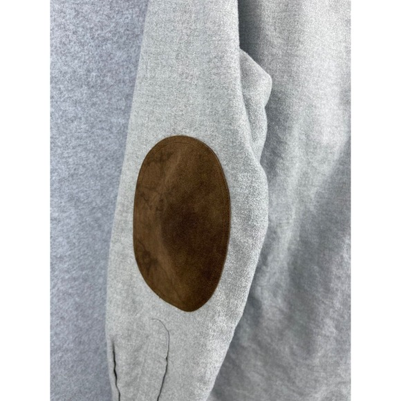 J Crew Shirt Men's L Gray Long Sleeve Button Down Elbow Pads Canvas Casual - Picture 7 of 10